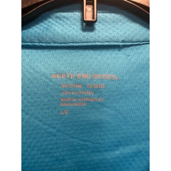 North End Sport Mens Electric Blue Polo Shirt L Moisture Wicking Antimicrobial - Picture 3 of 12